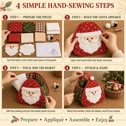 Basket Sewing Kit Quilted Christmas Character Designs