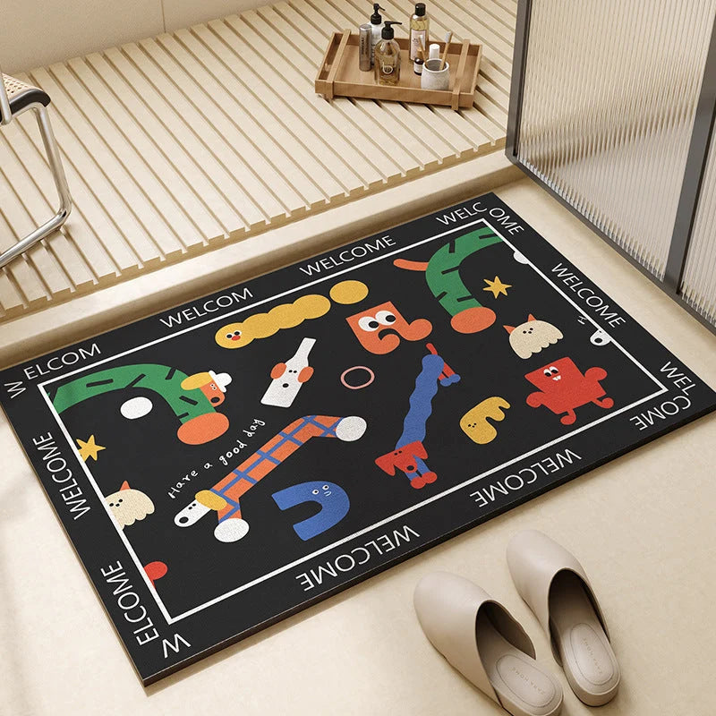 Bath Mat Rapid-Drying Diatomaceous Earth Non-Slip Backing