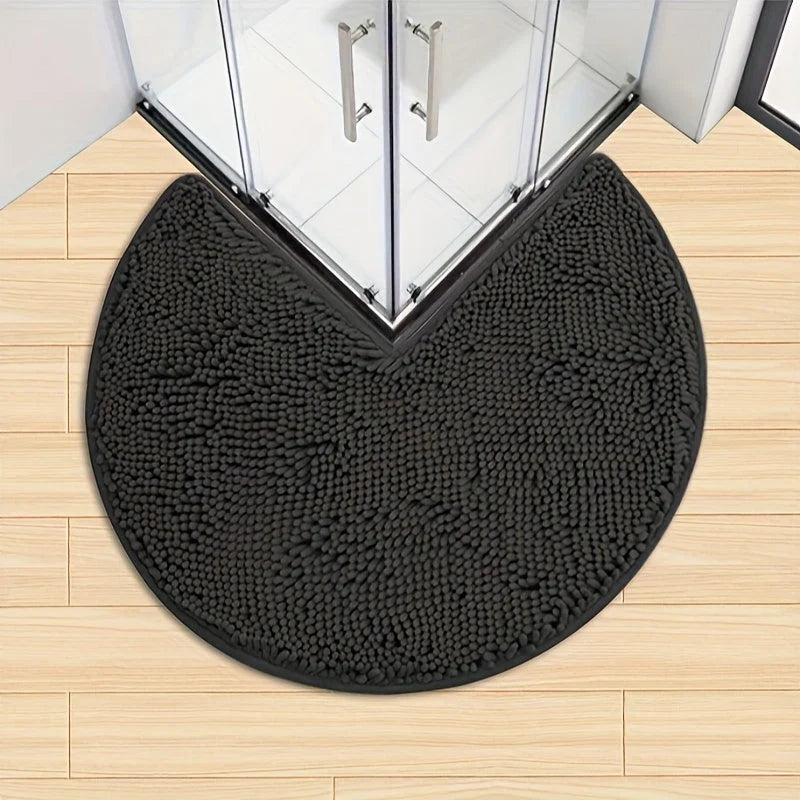 Bath Mat Round Chenille Non-Slip Quick-Drying