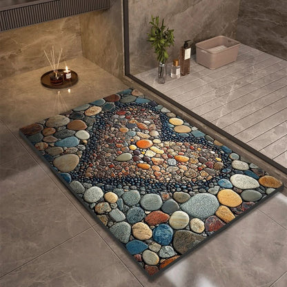 Bath Mat Stone-Look Ultra-Fast Drying & Non-Slip Backing