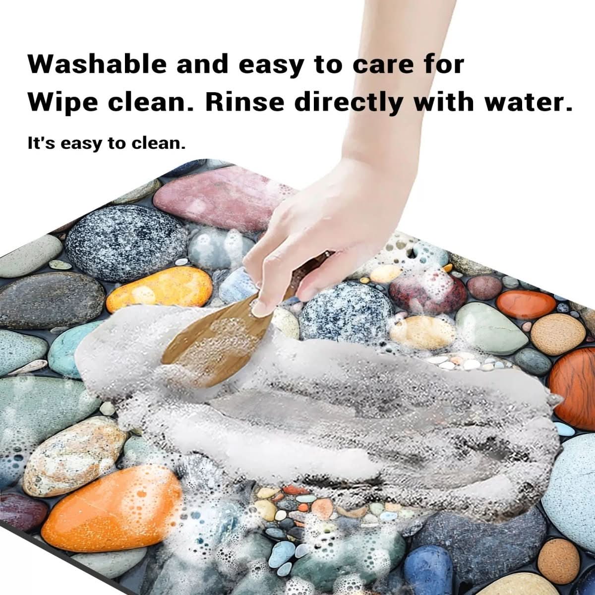 Bath Mat Stone-Look Ultra-Fast Drying & Non-Slip Backing