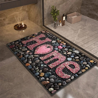 Bath Mat Stone-Look Ultra-Fast Drying & Non-Slip Backing