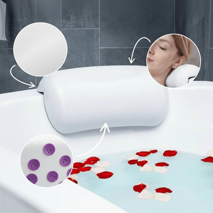 Bath Pillow Contoured Foam Support with Suction Cups