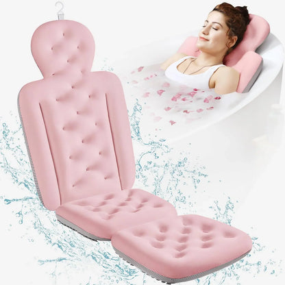 Bath Pillow Full-Body Support Breathable Mesh Non-Slip Suction Cups