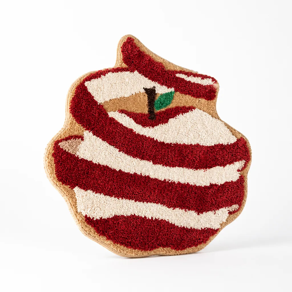 Bath Rug Apple-Shaped High-Pile Microfiber Non-Slip Backing