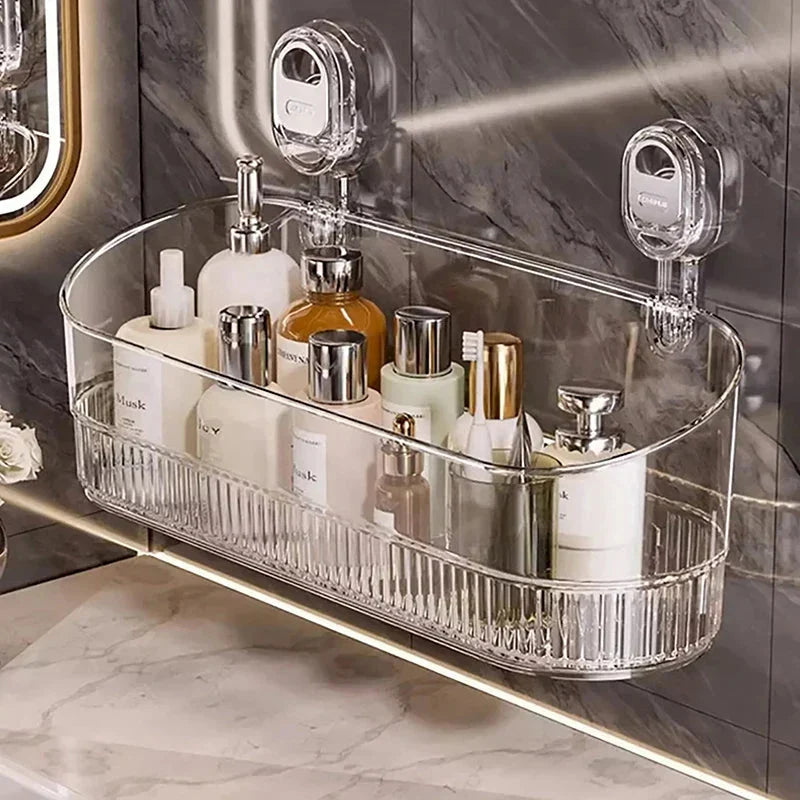 Bathroom Shelf Suction Cup Tool-Free Repositionable Without Wall Damage