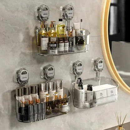 Bathroom Shelf Suction Cup Tool-Free Repositionable Without Wall Damage