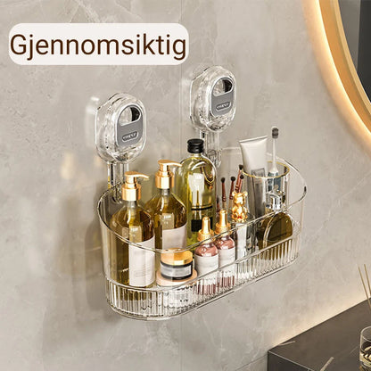 Bathroom Storage Rack Suction Cup No-Drill Drainage Hole