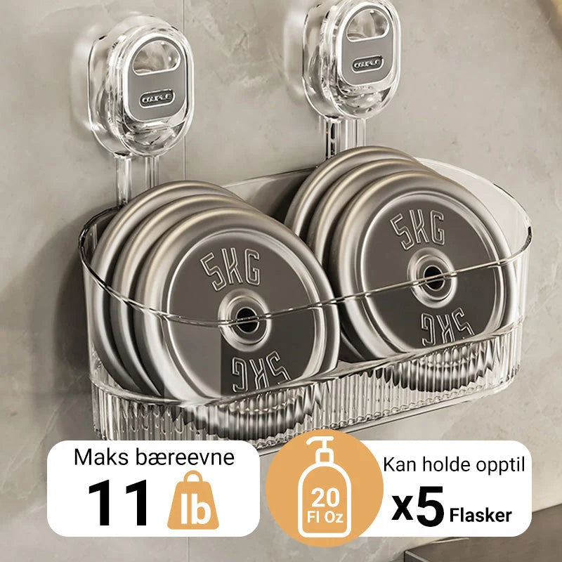 Bathroom Storage Rack Suction Cup No-Drill Drainage Hole