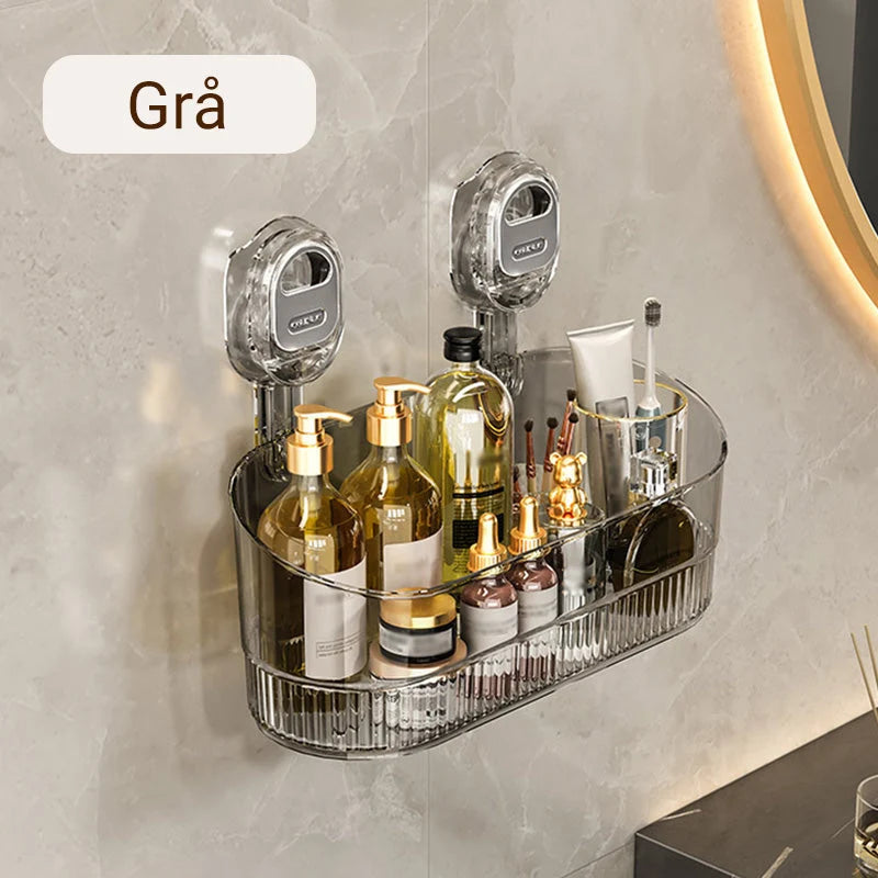 Bathroom Storage Rack Suction Cup No-Drill Drainage Hole