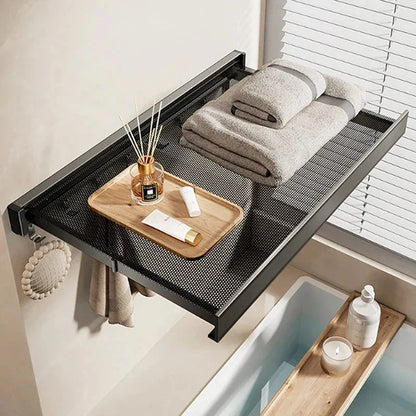 Bathroom Towel Storage Rack Suction-Mount Shelves & Hangers