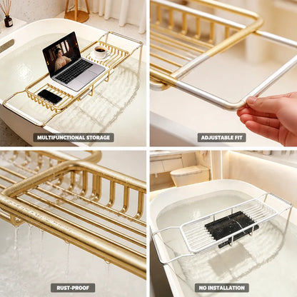 Bathtub Shelf Extendable Stainless Steel & Rust-Proof