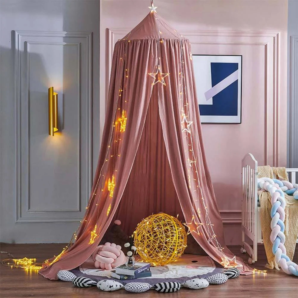 Bed Canopy for Kids Breathable Polyester-Cotton Ceiling Mounting Kit