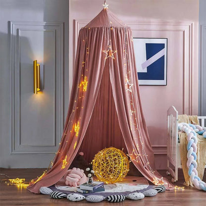 Bed Canopy for Kids Breathable Polyester-Cotton Ceiling Mounting Kit