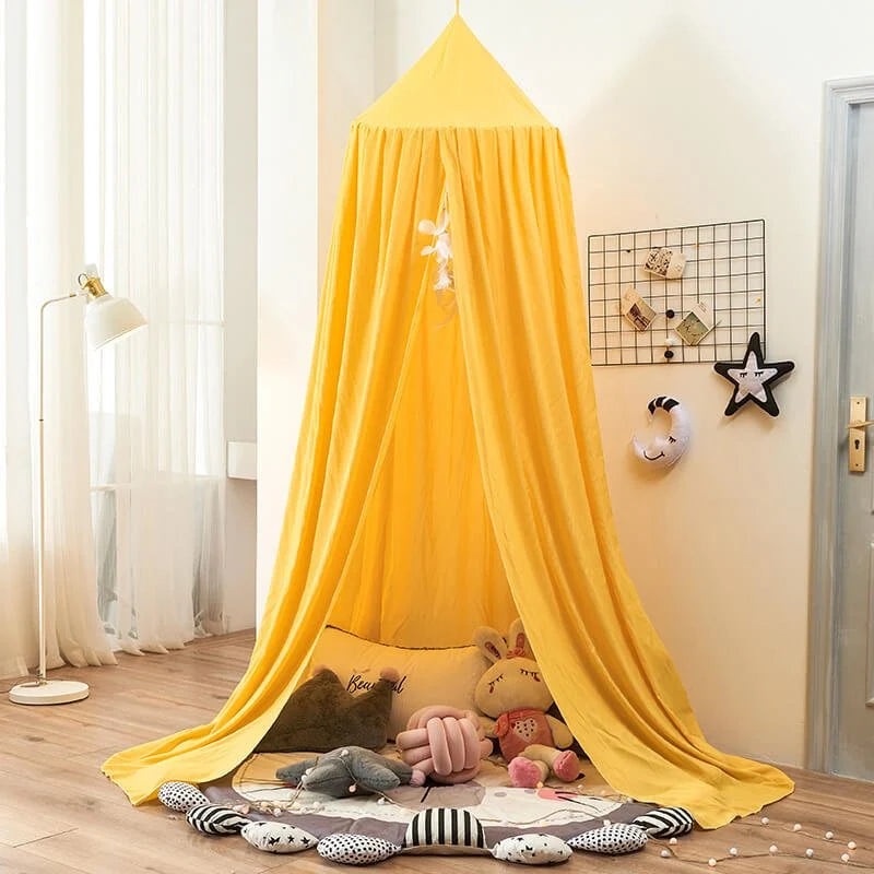 Bed Canopy for Kids Breathable Polyester-Cotton Ceiling Mounting Kit