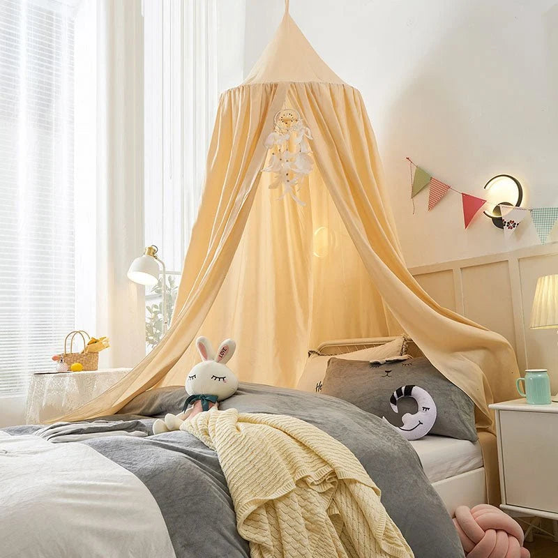 Bed Canopy for Kids Breathable Polyester-Cotton Ceiling Mounting Kit
