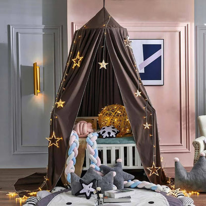 Bed Canopy for Kids Breathable Polyester-Cotton Ceiling Mounting Kit