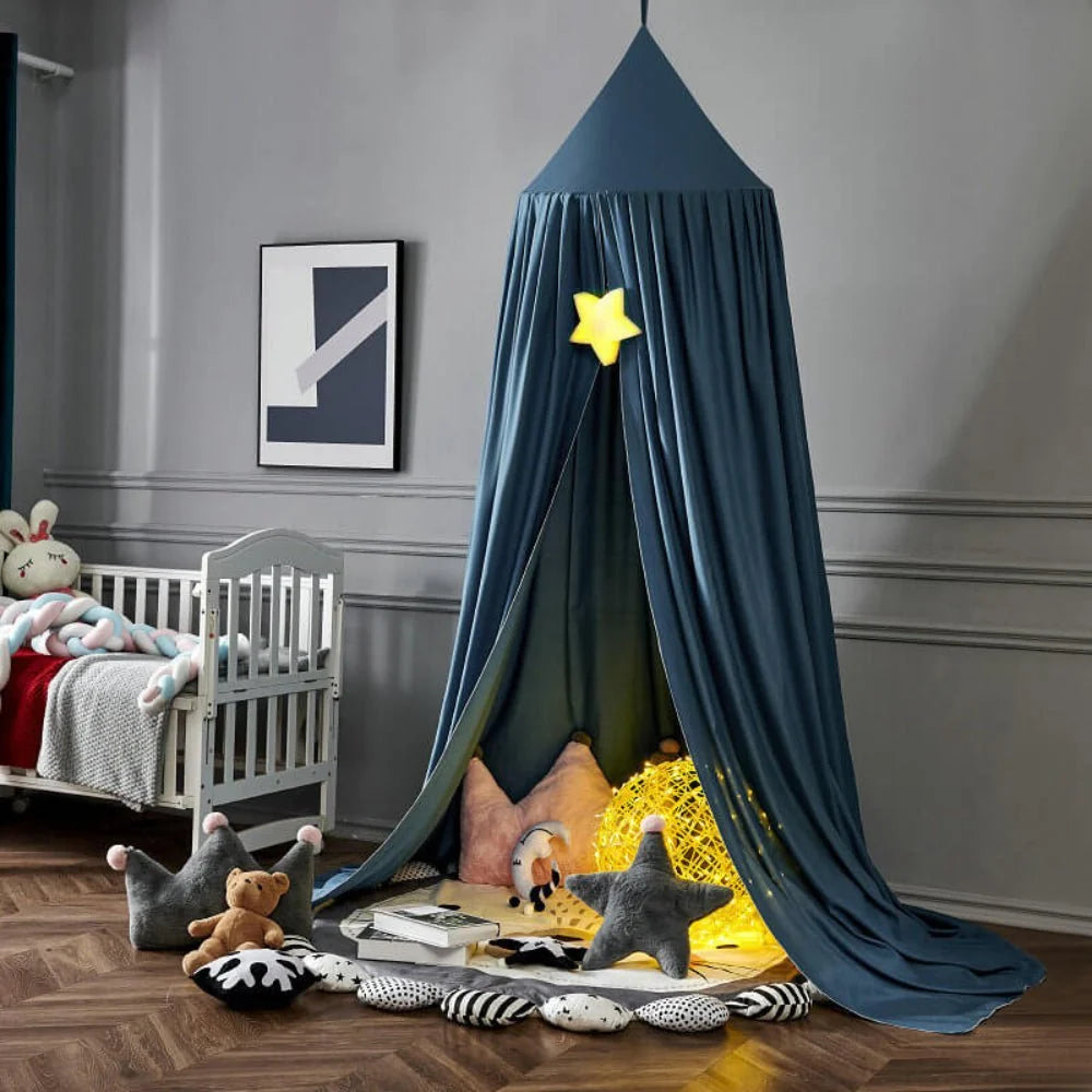 Bed Canopy for Kids Breathable Polyester-Cotton Ceiling Mounting Kit