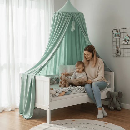 Bed Canopy for Kids Breathable Polyester-Cotton Ceiling Mounting Kit