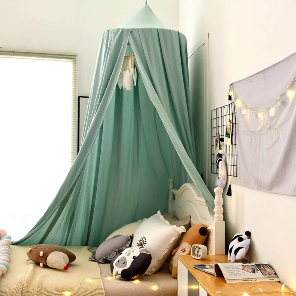 Bed Canopy for Kids Breathable Polyester-Cotton Ceiling Mounting Kit