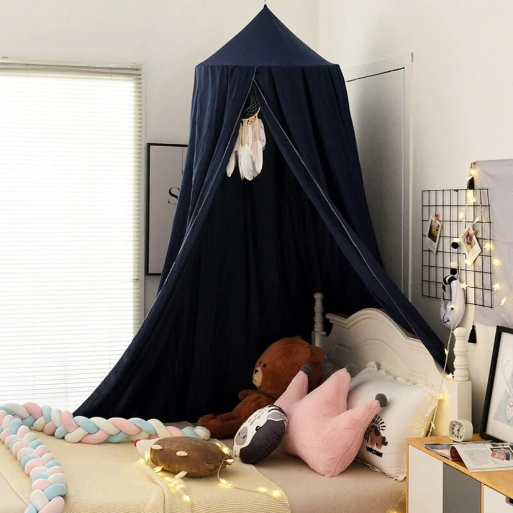Bed Canopy for Kids Breathable Polyester-Cotton Ceiling Mounting Kit