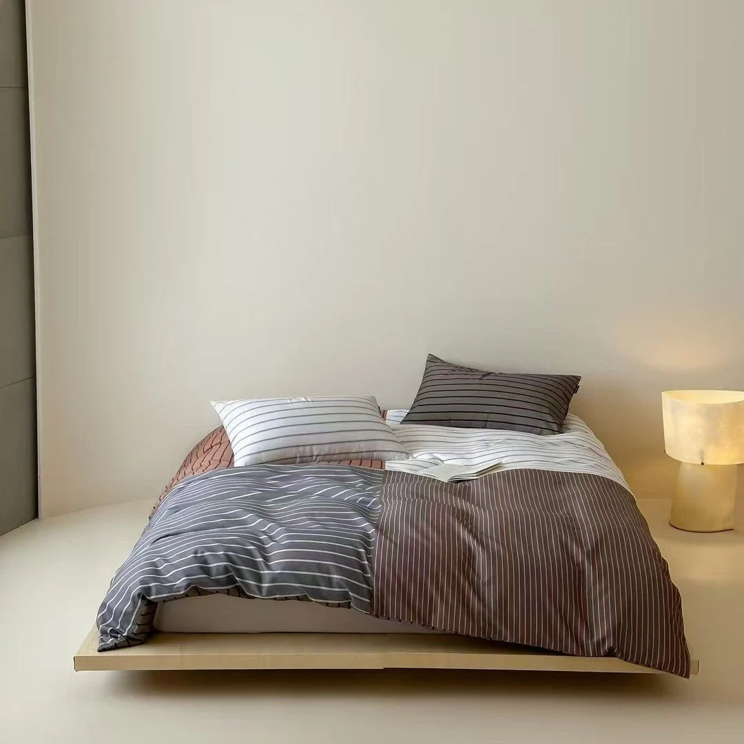Bedding Set Cotton Percale Reversible 4-Piece