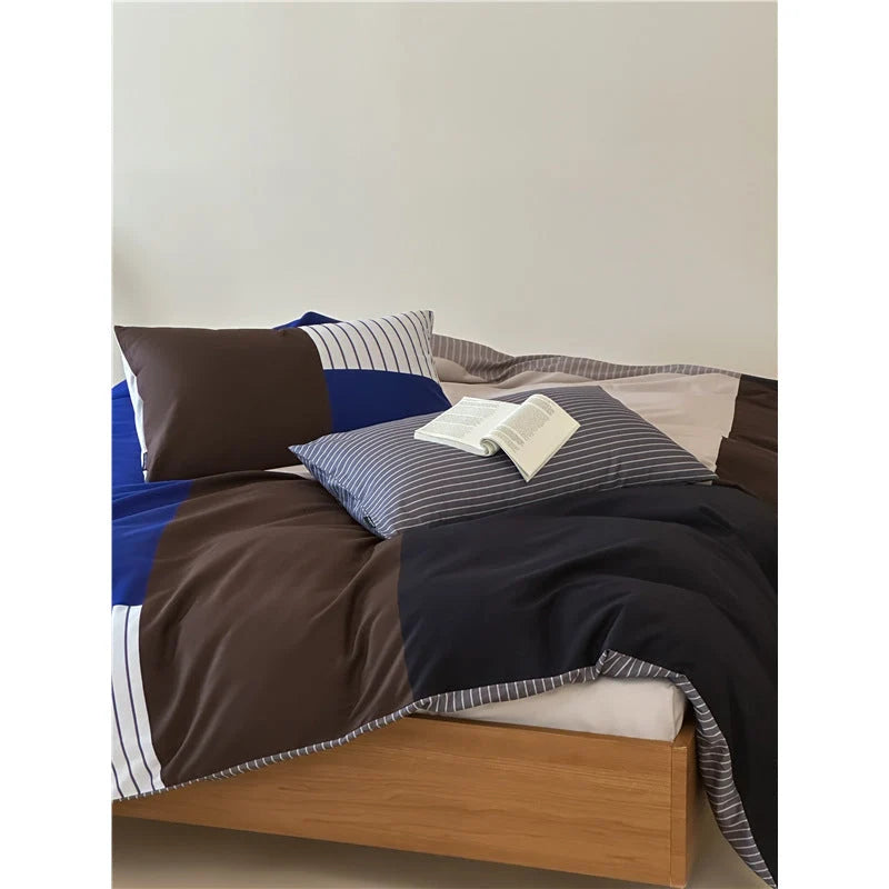 Bedding Set Cotton Percale Reversible 4-Piece