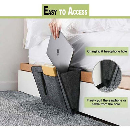 Bedside Organizer Felt Multiple Pockets Tool-Free Setup