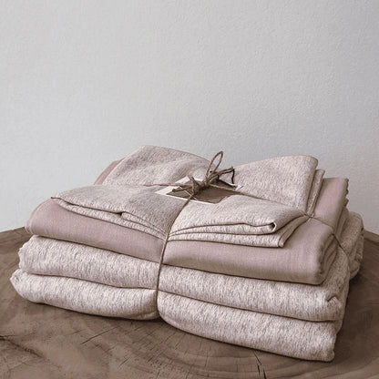 Bedspread Set Cotton-Linen Blend Quilted 4-Piece Set