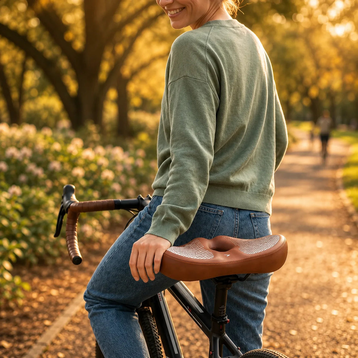 Bike Saddle Noseless Ergonomic Perforated Center Channel