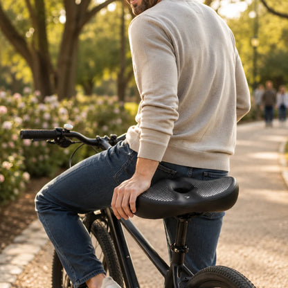 Bike Saddle Noseless Ergonomic Perforated Center Channel