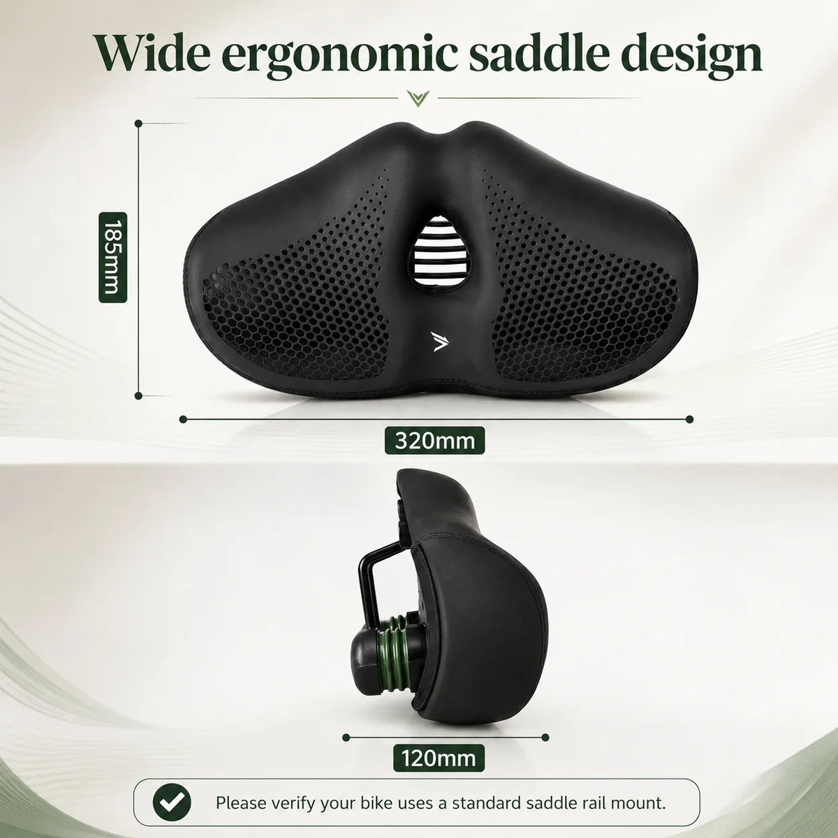 Bike Saddle Noseless Ergonomic Perforated Center Channel