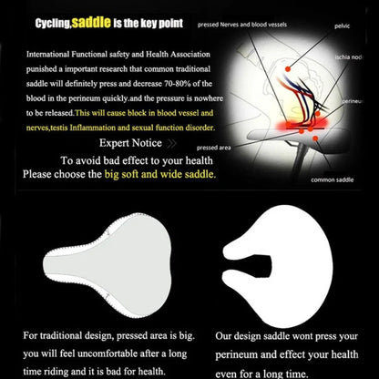 Bike Saddle Noseless Ergonomic Thick Padding Shock Absorbing