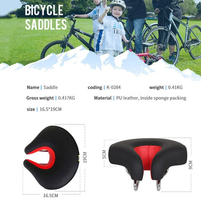 Bike Saddle Noseless Thick Padded & Shock-Absorbing