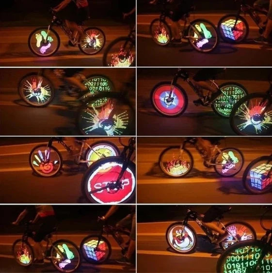 Bike Wheel Lights Motion-Activated 30 RGB Patterns IP65 Water-Resistant