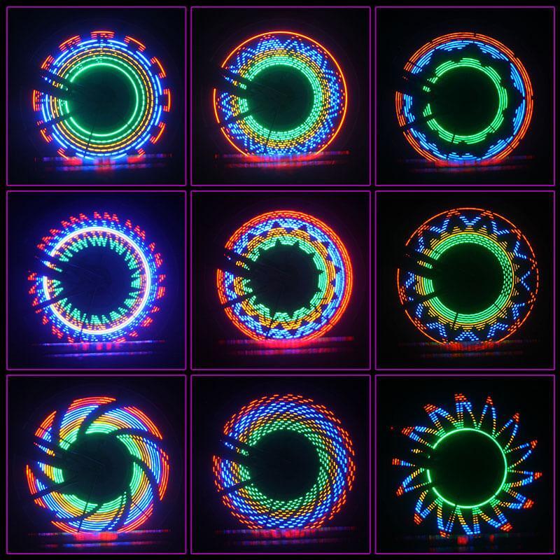 Bike Wheel Lights Motion-Activated 30 RGB Patterns IP65 Water-Resistant