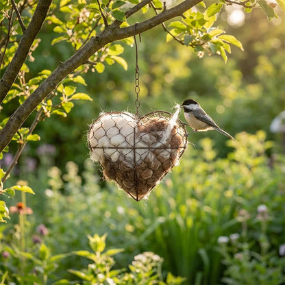 Bird Nest Holder Heart-Shaped Iron Ready-To-Hang
