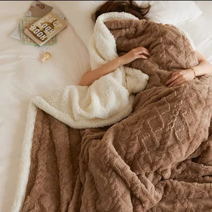 Blanket Lambswool Reversible Microfiber Machine Washable