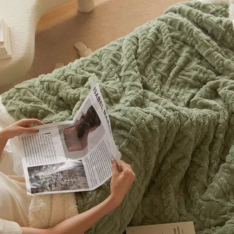 Blanket Lambswool Reversible Microfiber Machine Washable