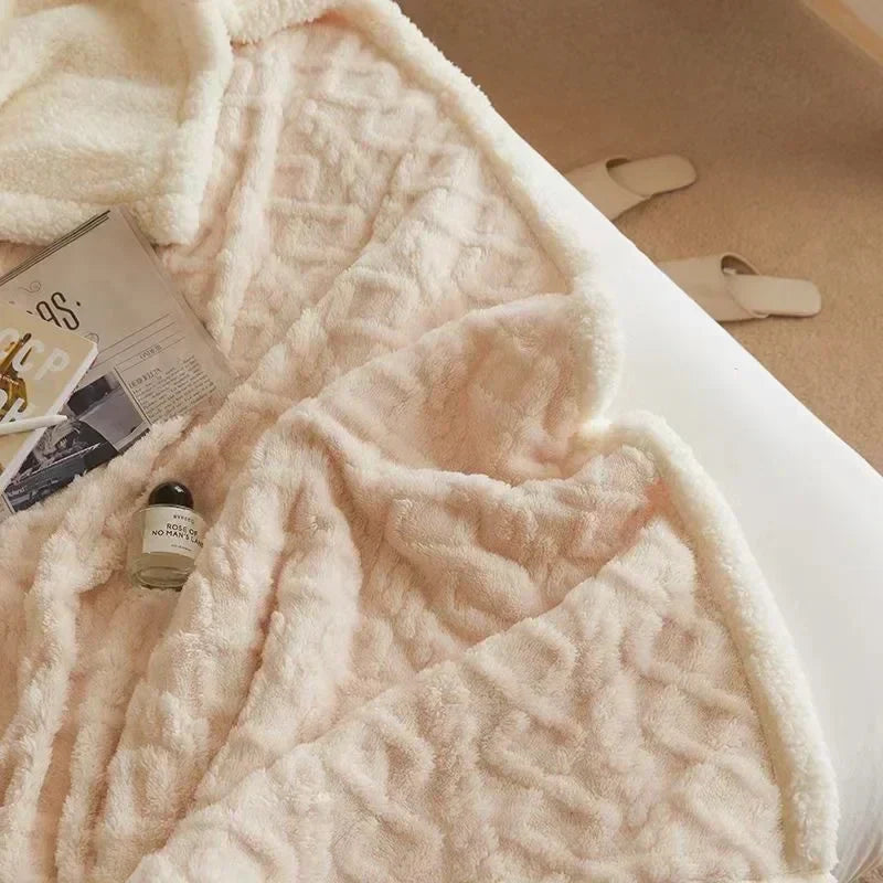 Blanket Lambswool Reversible Microfiber Machine Washable