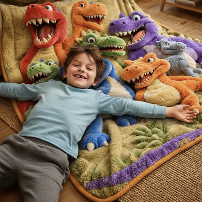 Blanket Oversized Dinosaur Print Soft & Machine Washable
