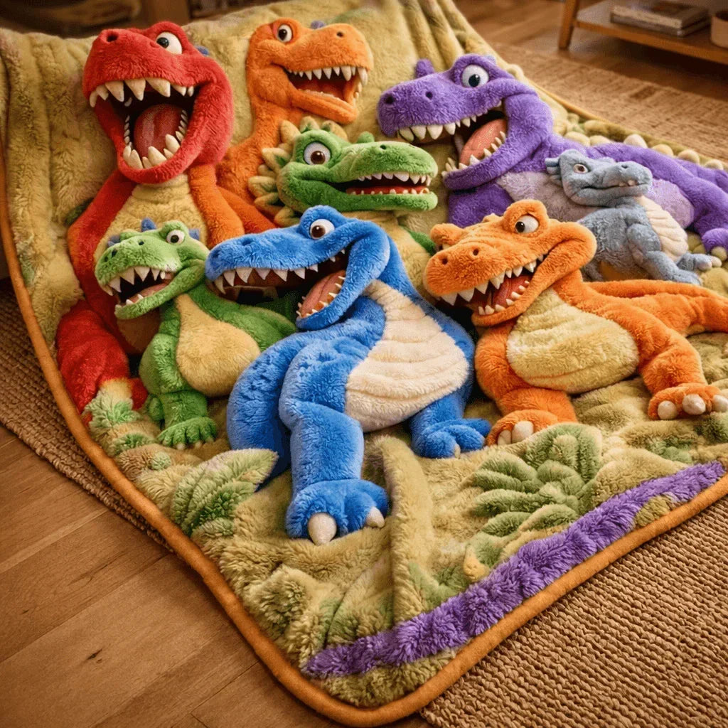 Blanket Oversized Dinosaur Print Soft & Machine Washable