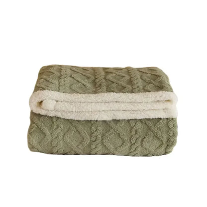 Blanket Thick Lambswool Reversible Machine Washable & Water-Repellent