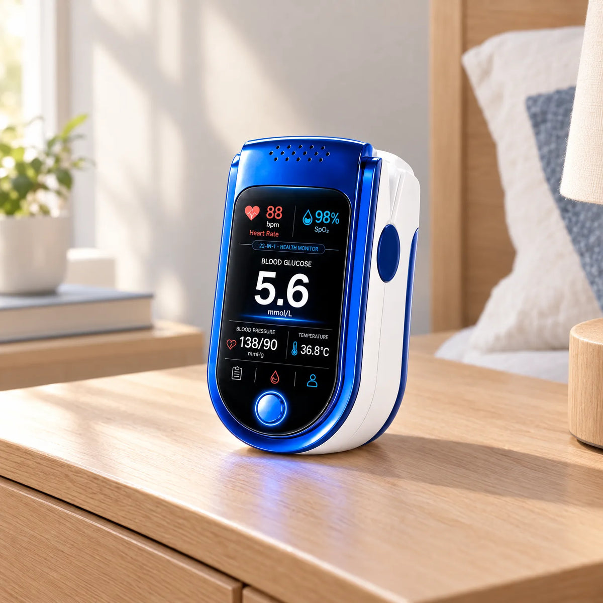 Blood Glucose Monitor Non-Invasive Clear Display
