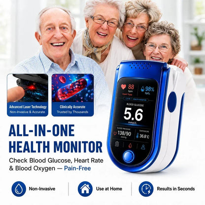 Blood Glucose Monitor Non-Invasive Clear Display