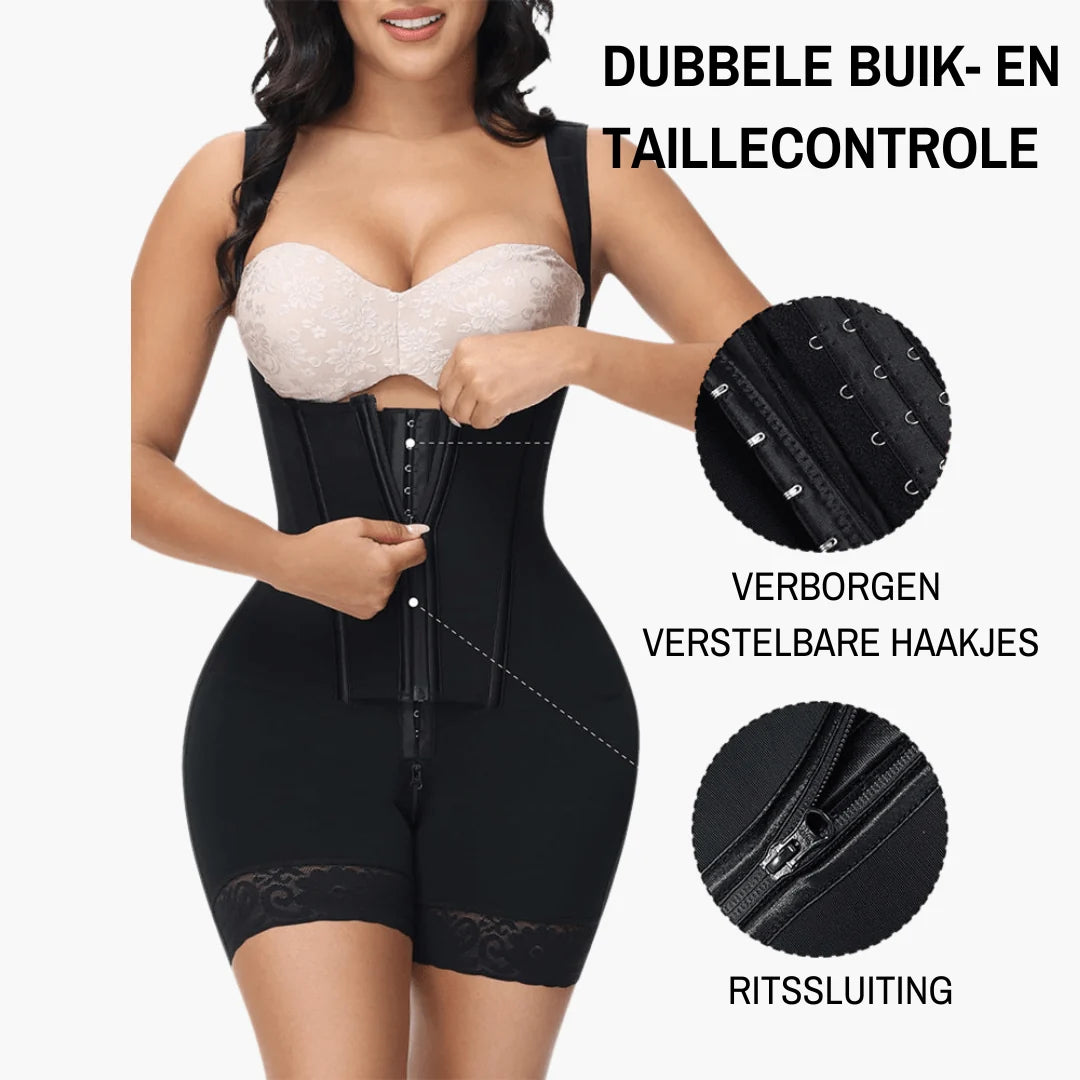 Bodysuit Open-Bust Firm Compression Flexible Boning