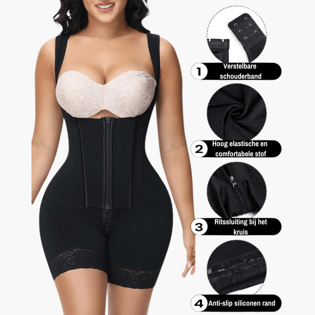 Bodysuit Open-Bust Firm Compression Flexible Boning