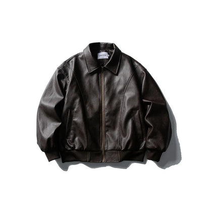 Bomber Jacket Boxy Fit Full-Length Zip Ribbed Cuffs & Hem