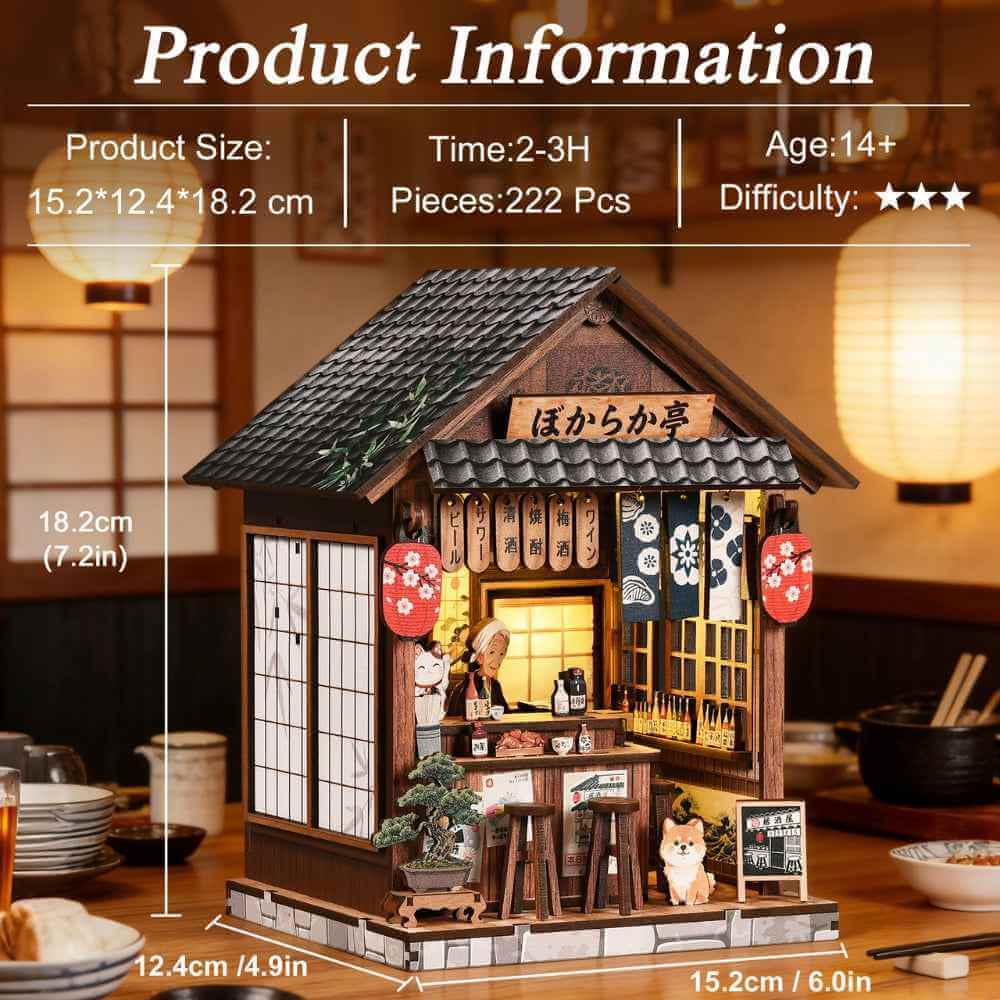 Book Nook Kit Japanese Pub Scene Touch-Switch LED Lighting