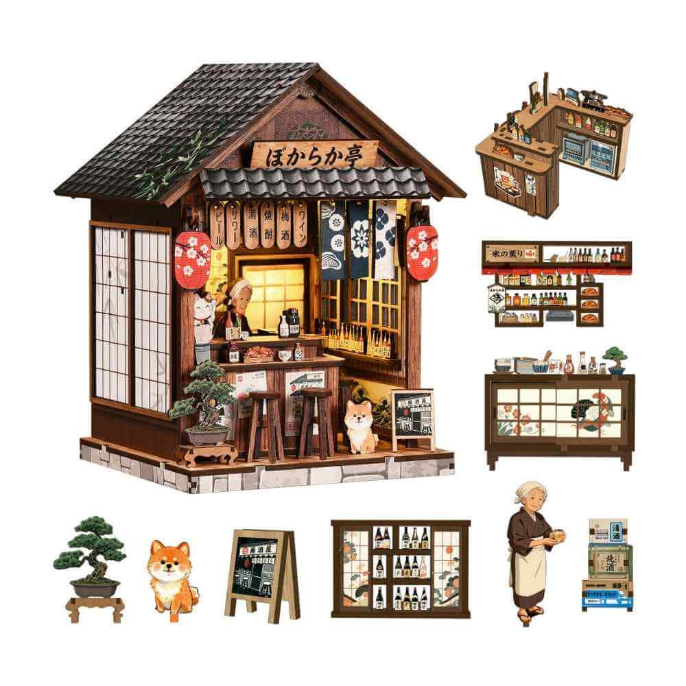 Book Nook Kit Japanese Pub Scene Touch-Switch LED Lighting